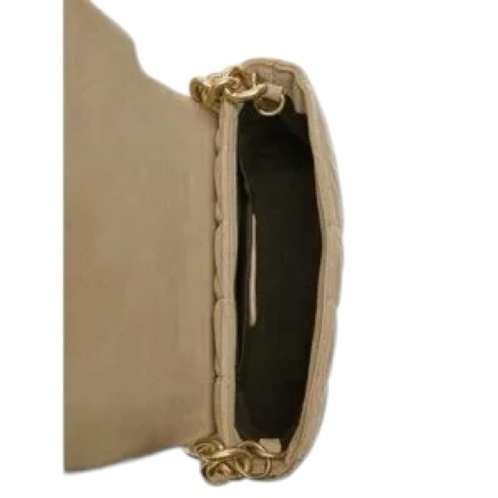 NWOT ZARA LEATHER HEAVY GOLD CHAIN QUILTED/FLEECE SHOULDER BAG - Picture 5 of 11